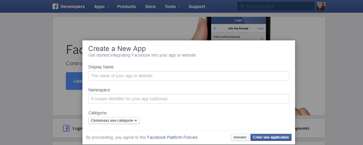 Como configurar a App Facebook Login
